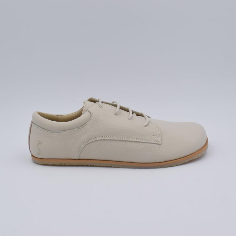 Flexi Nens Prime Ivory | Zapatos Barefoot Mujer Vestir (Piel Soft)