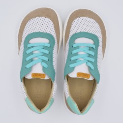 Flexi Nens XL Aqua Dots | Zapatillas Barefoot Piel Blanca (Horma Ancha