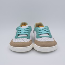 Flexi Nens XL Aqua Dots | Zapatillas Barefoot Piel Blanca (Horma Ancha