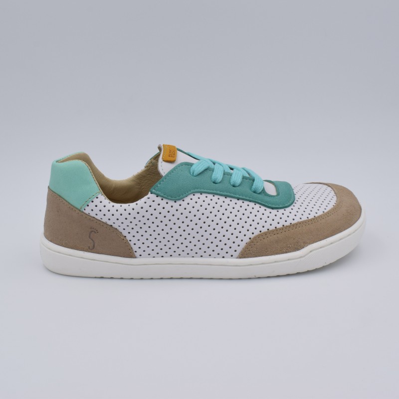 Flexi Nens XL Aqua Dots | Zapatillas Barefoot Piel Blanca (Horma Ancha