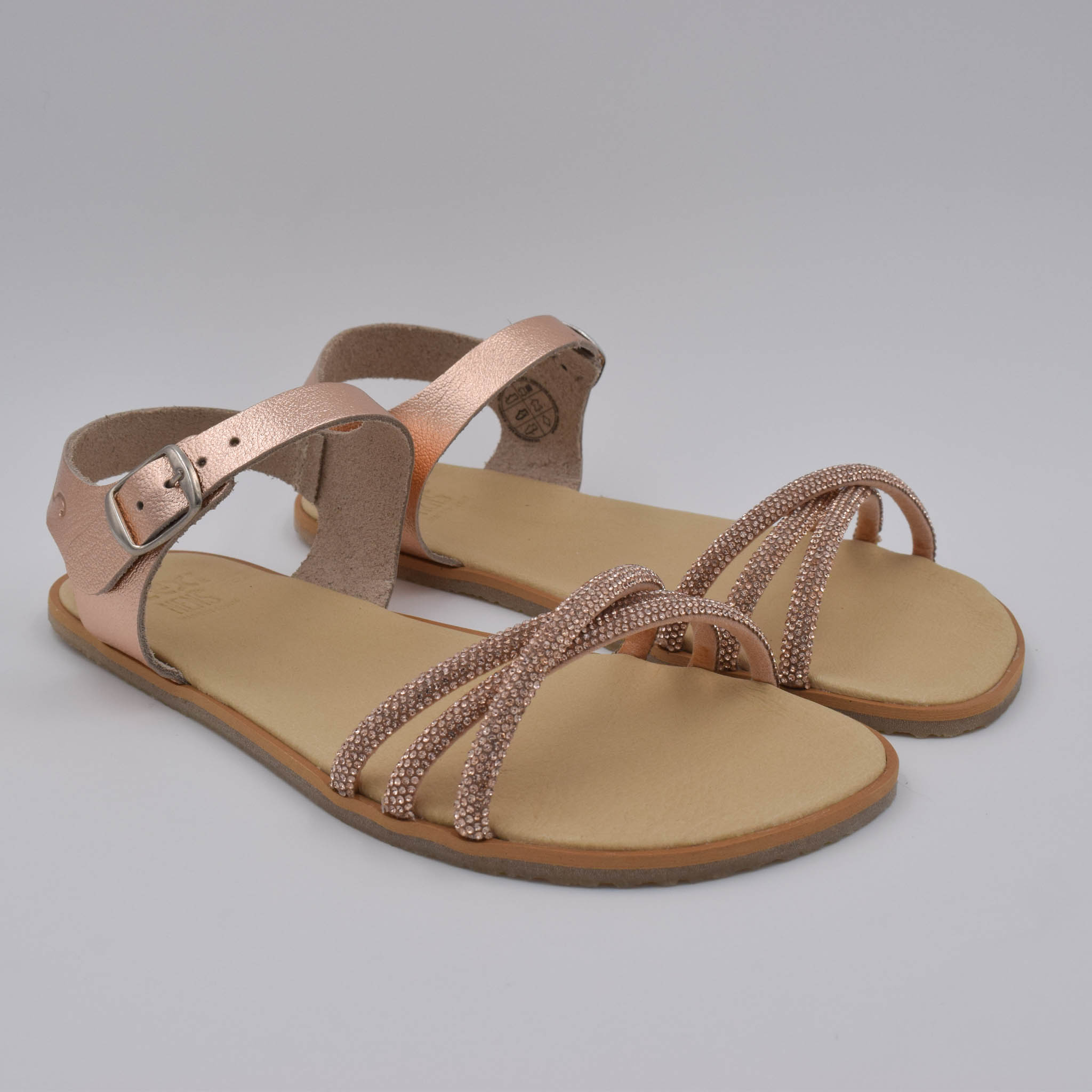 Sandalias barefoot elegantes para mujer Flexi Nens 5125-PR Pearl Caprone Nude, ideales para eventos especiales.