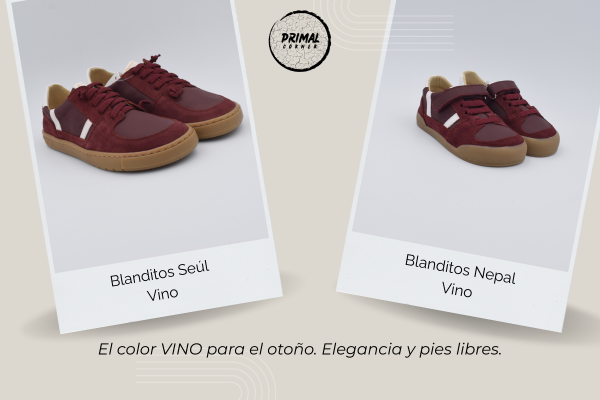 Conjunto de calzado Blanditos barefoot en color vino