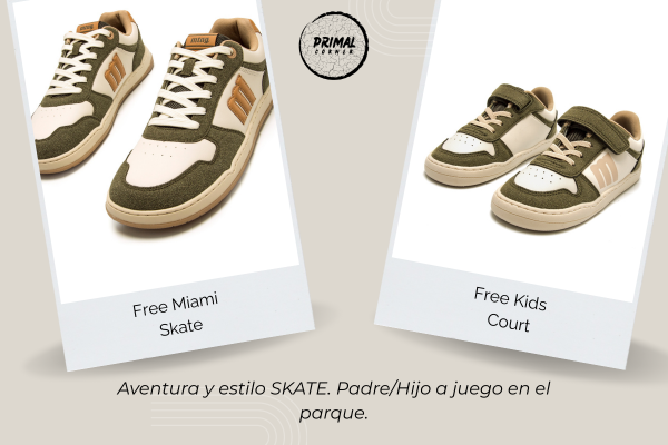 Conjunto de calzado Mustang Free barefoot estilo skate